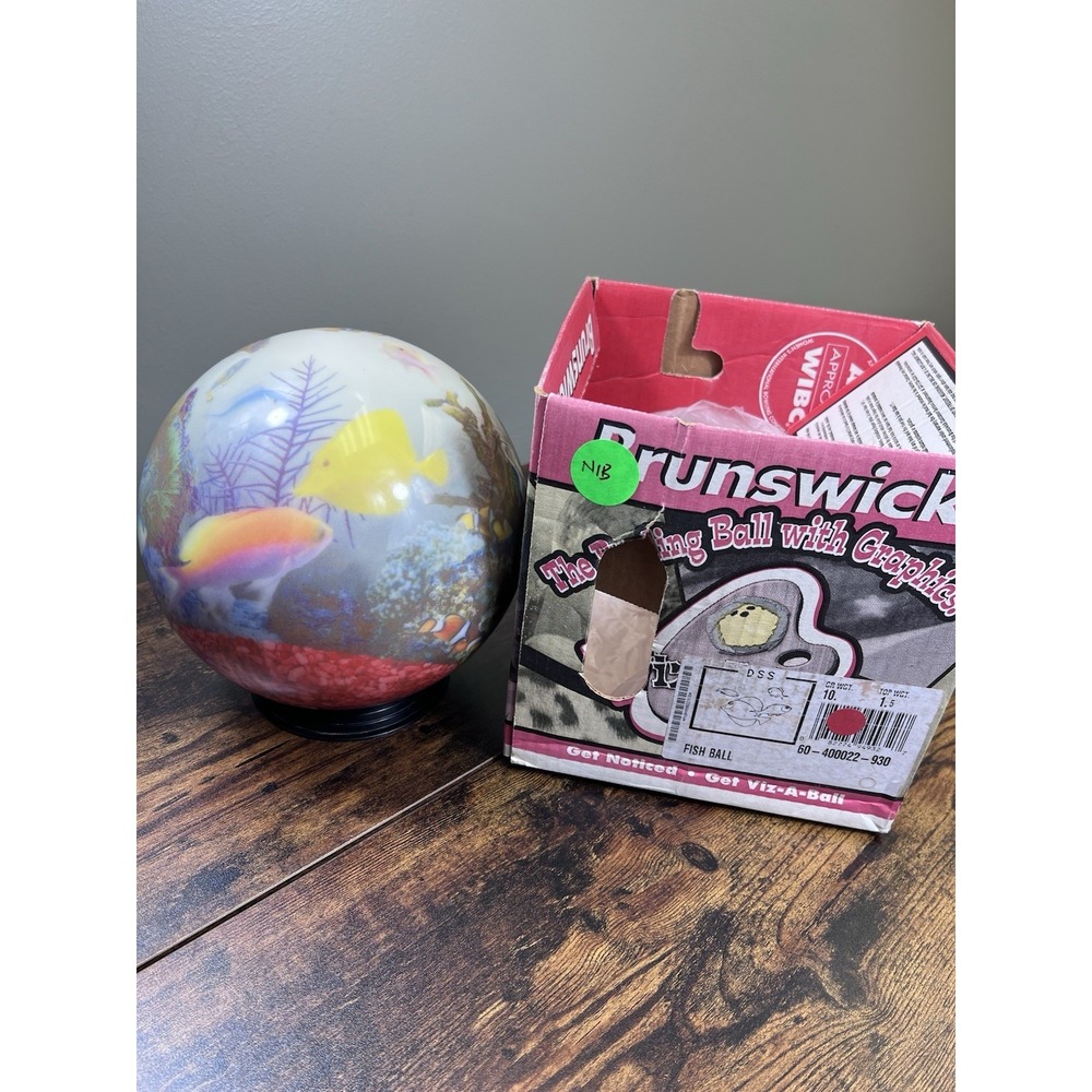 Brunswick Fish Viz A Ball Bowling Ball Aquarium Colorful Reef 10 lb Vintage